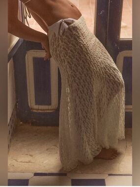 Zara Boho Long Lace Skirt